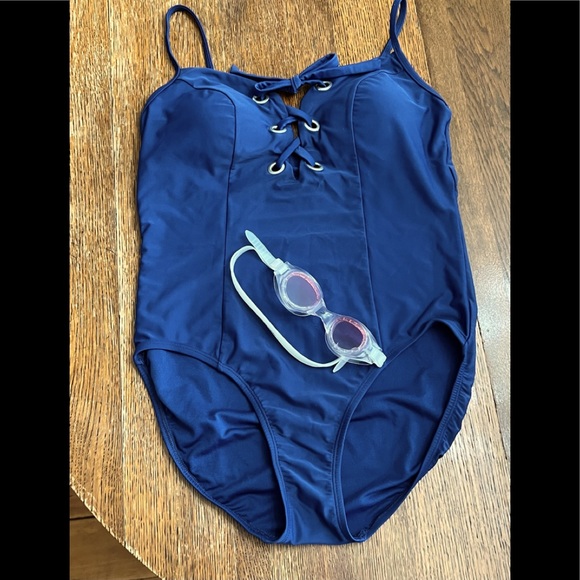 Time and Tru Other - ‼️SOLD‼️ Swim Suit W/Speedo Goggles- NEVER WORN- Size: L - 🏊♀️